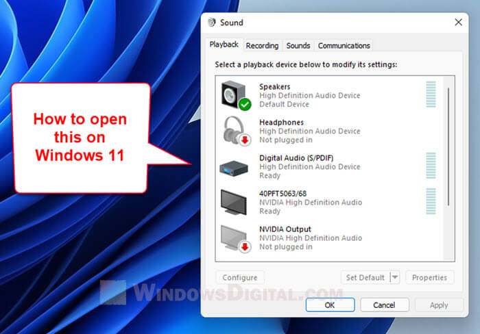 How to Open The Old Advanced Sound Settings in Windows 11